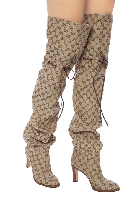 gucci booties sale|Gucci monogram thigh high boots.